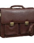 Totare Benevento Leather Messenger Bag Briefcase