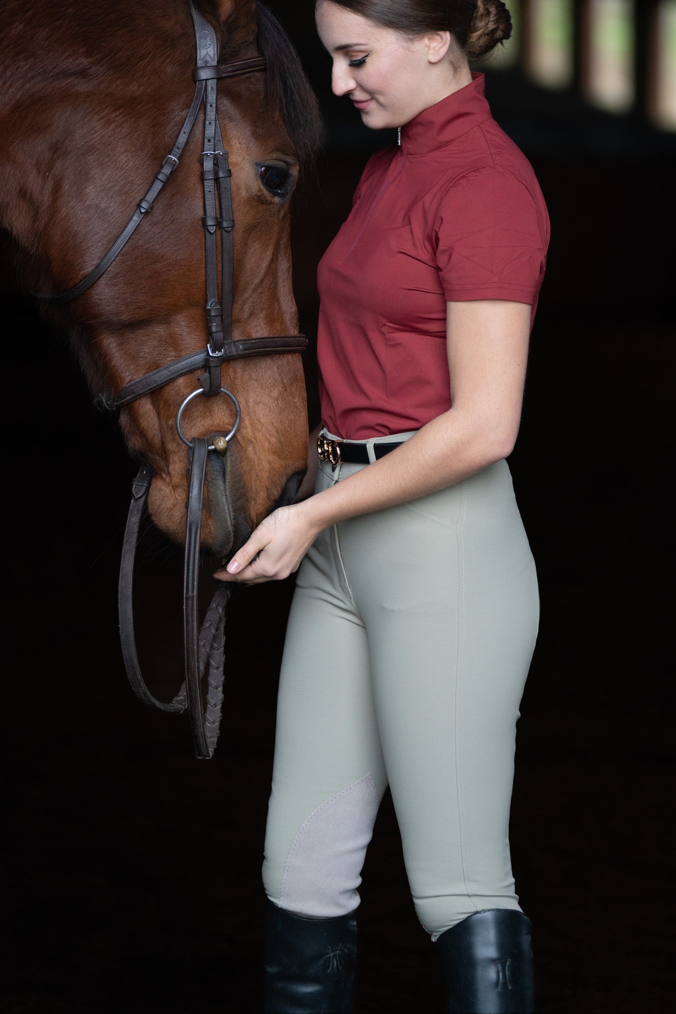 Ladies Tan Knee Patch Breeches