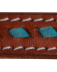 Western Split Reins with Turquoise Buckstitching