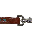 Western Split Reins with Turquoise Buckstitching