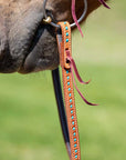 Western Split Reins with Turquoise Buckstitching