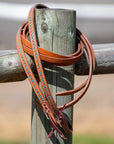 Western Split Reins with Turquoise Buckstitching