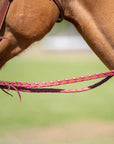 Western Split Reins with Pink Braiding