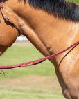 Western Split Reins with Pink Braiding