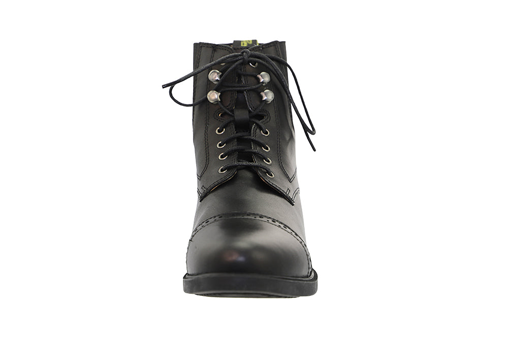 Lace Up Black Leather Paddock Boots